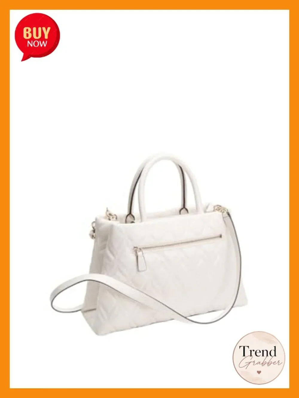 Satchel Handbag with Adjustable Strap, Zip and Slip Pockets